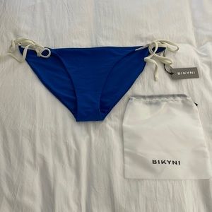 NWT Bikyni cobalt blue bottom with white strings